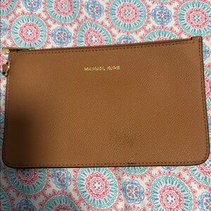 Michael Kors Brown Leather Wristlet